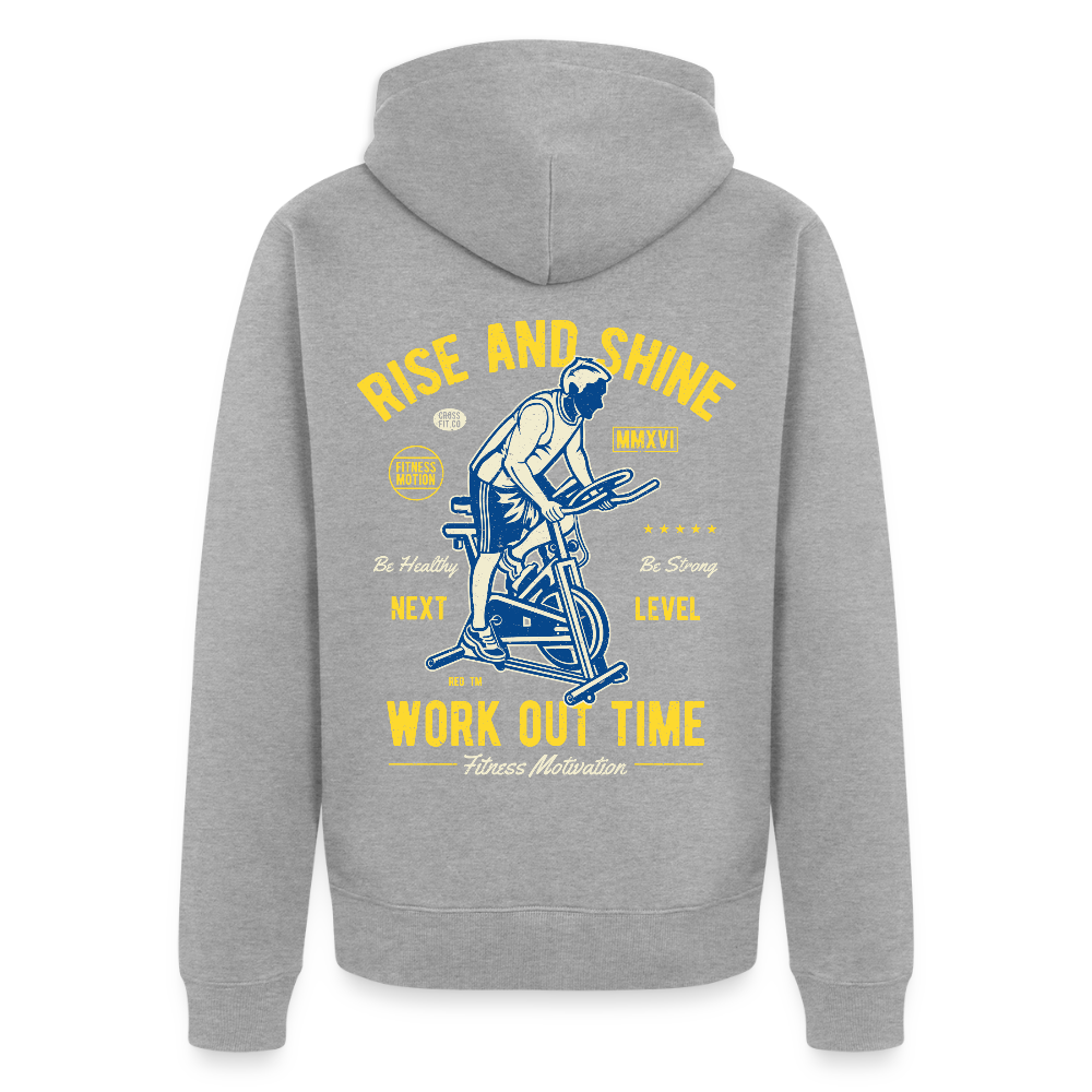 Work out time Men's Premium Hooded Jacket - heather grey