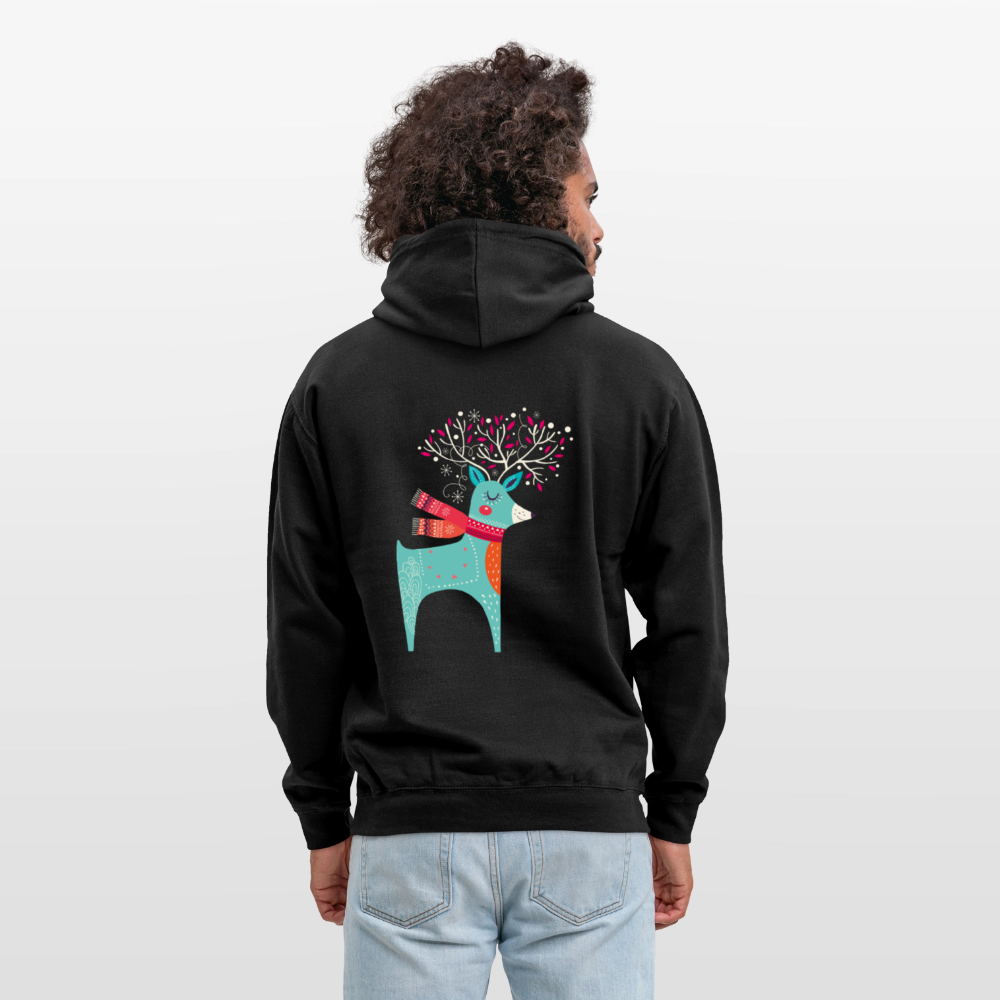 Reindeer Unisex Hoodie - black