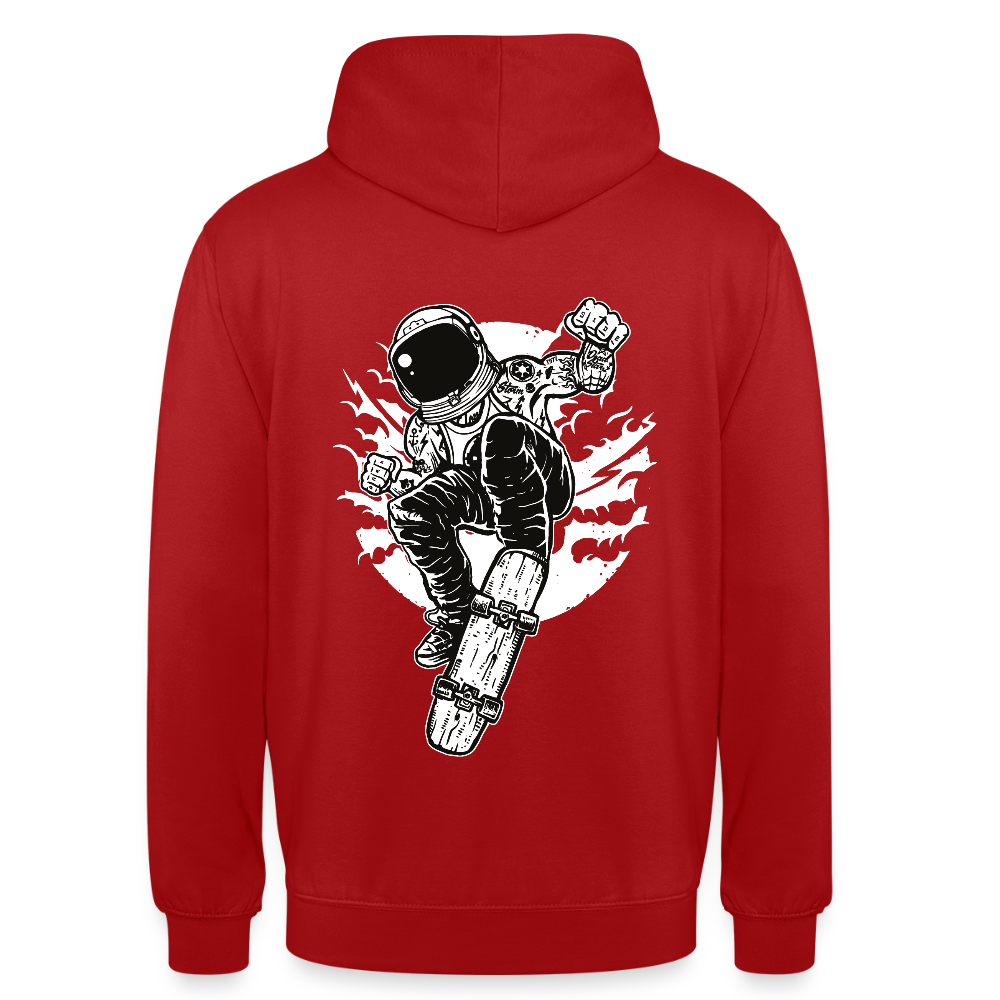Astraunaut Space Skater Unisex Hoodie - red