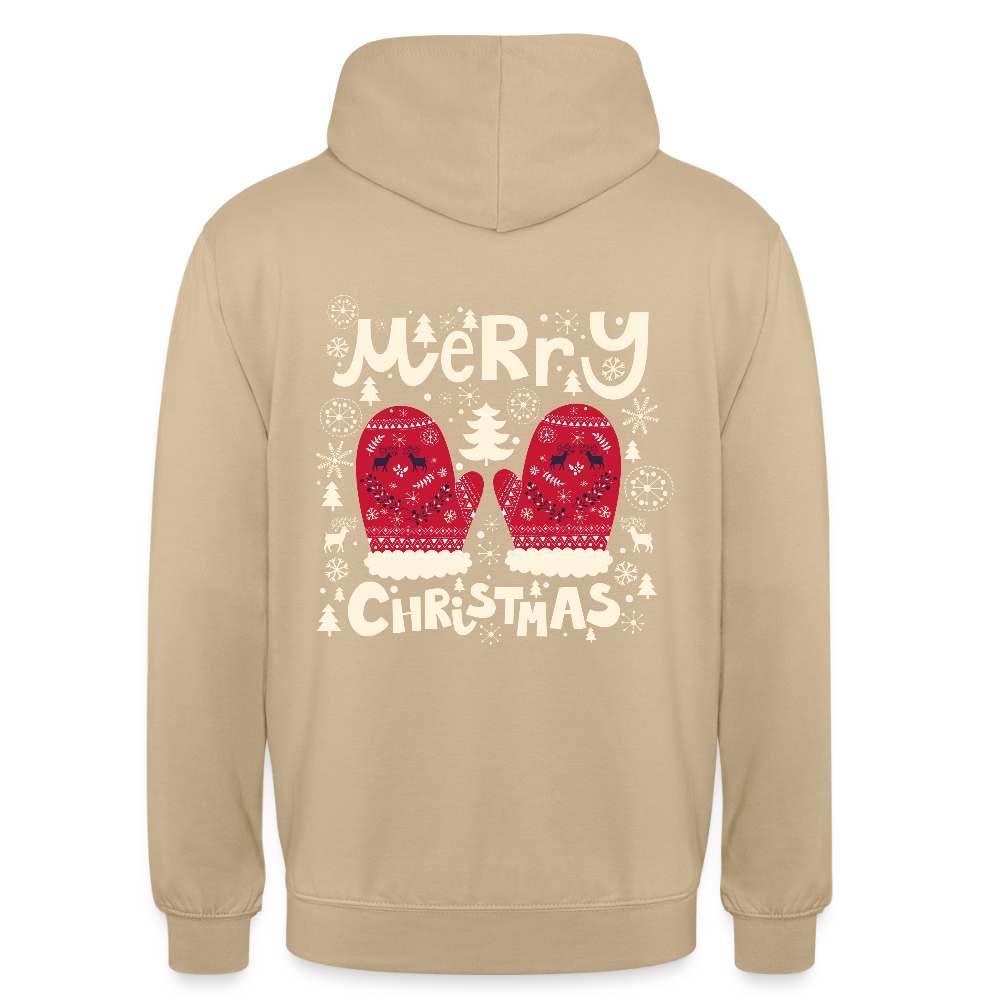 Merry christmas gloves Unisex Hoodie - beige