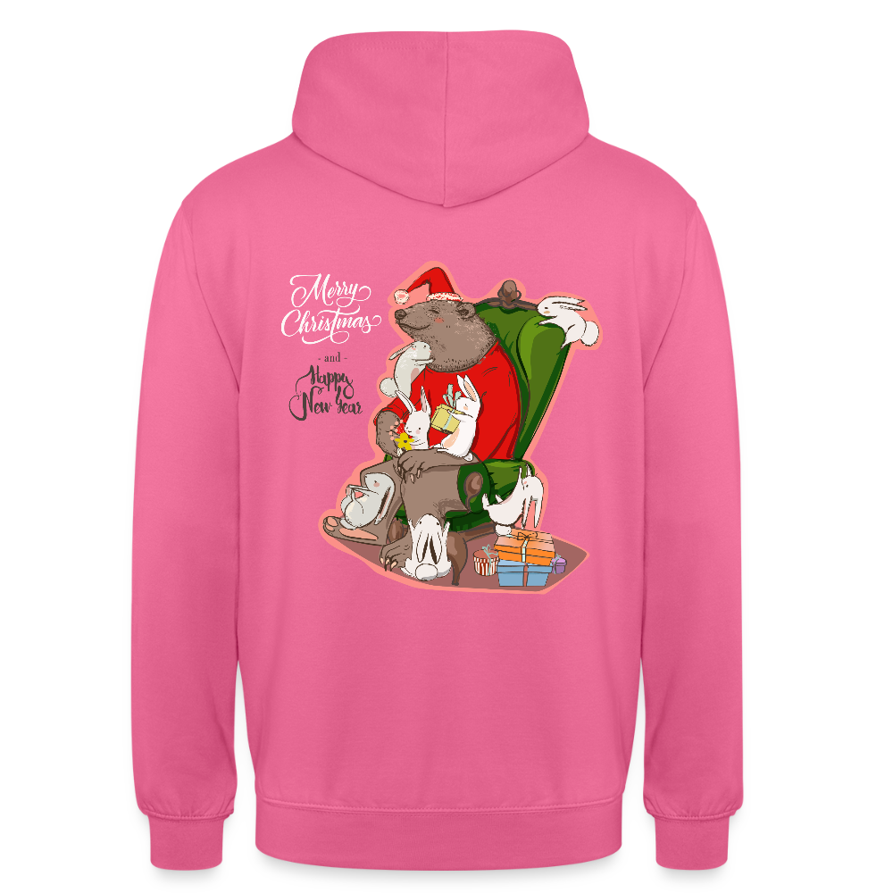 Christmas Bear Unisex Hoodie - pink