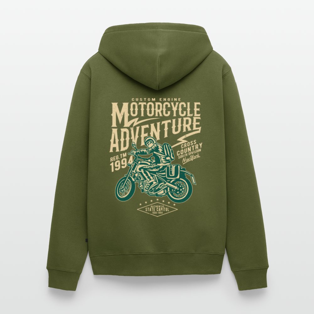 Motorcycle Adventure Men's Premium Hooded Jacket - khaki
