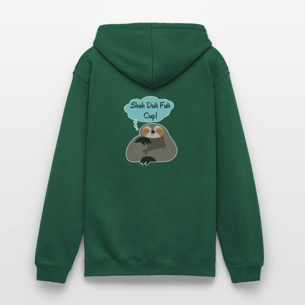 Shuh Duh Fuh Cup Sloth Unisex Hoodie - bottle green