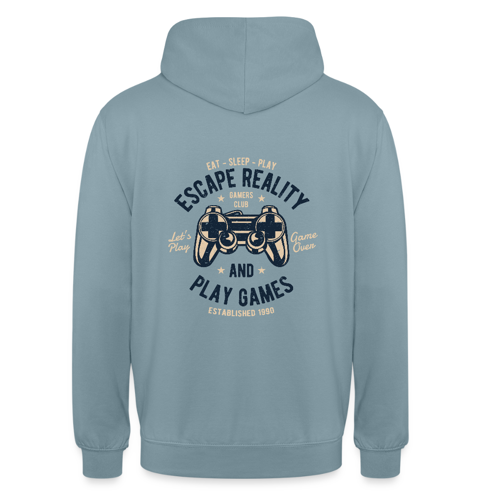 Escape Reality Unisex Hoodie - stonewash blue