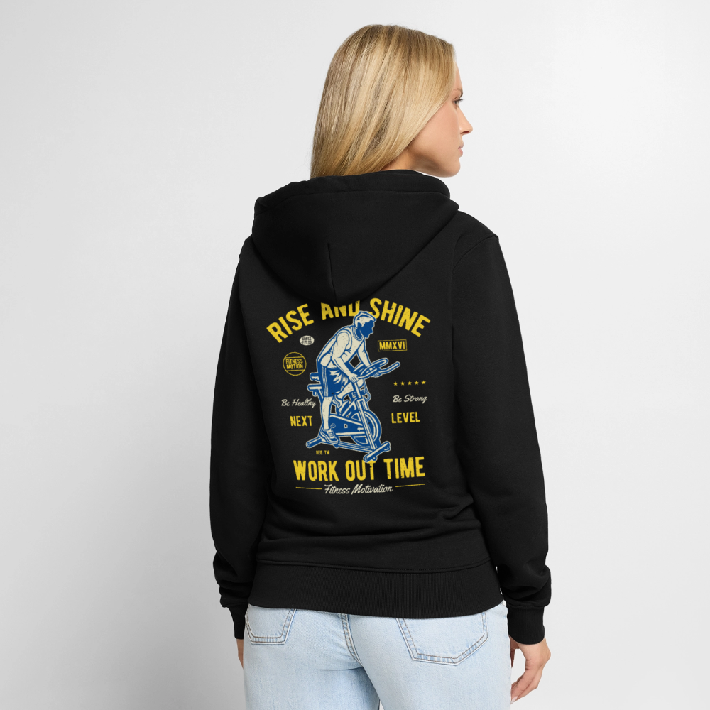 Work out time Men's Premium Hooded Jacket - black