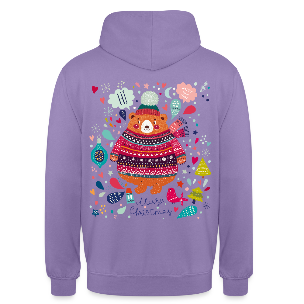 Christmas Bear Unisex Hoodie - lavender