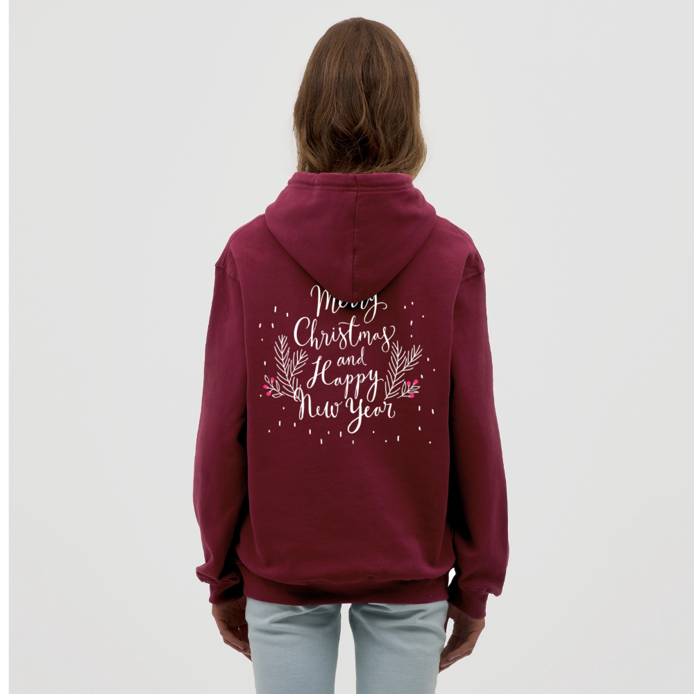 Merry Christmas Unisex Hoodie - bordeaux