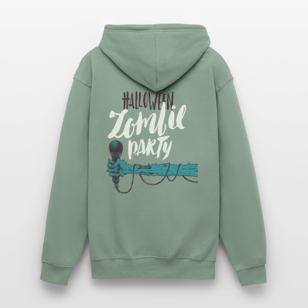 Halloween zombie party Unisex Hoodie - steel green