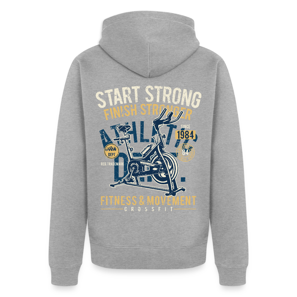 Start Strong Men's Premium Hooded Jacket - heather grey