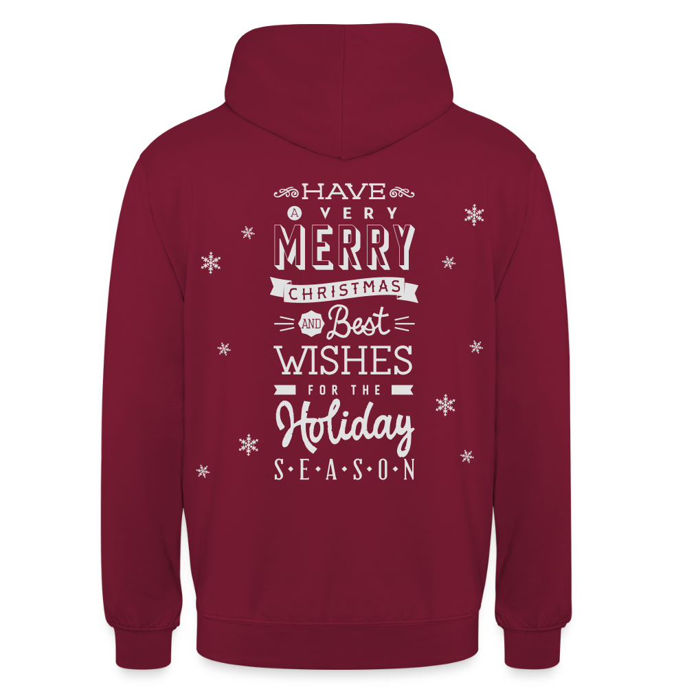 Merry Christmas Unisex Hoodie - bordeaux