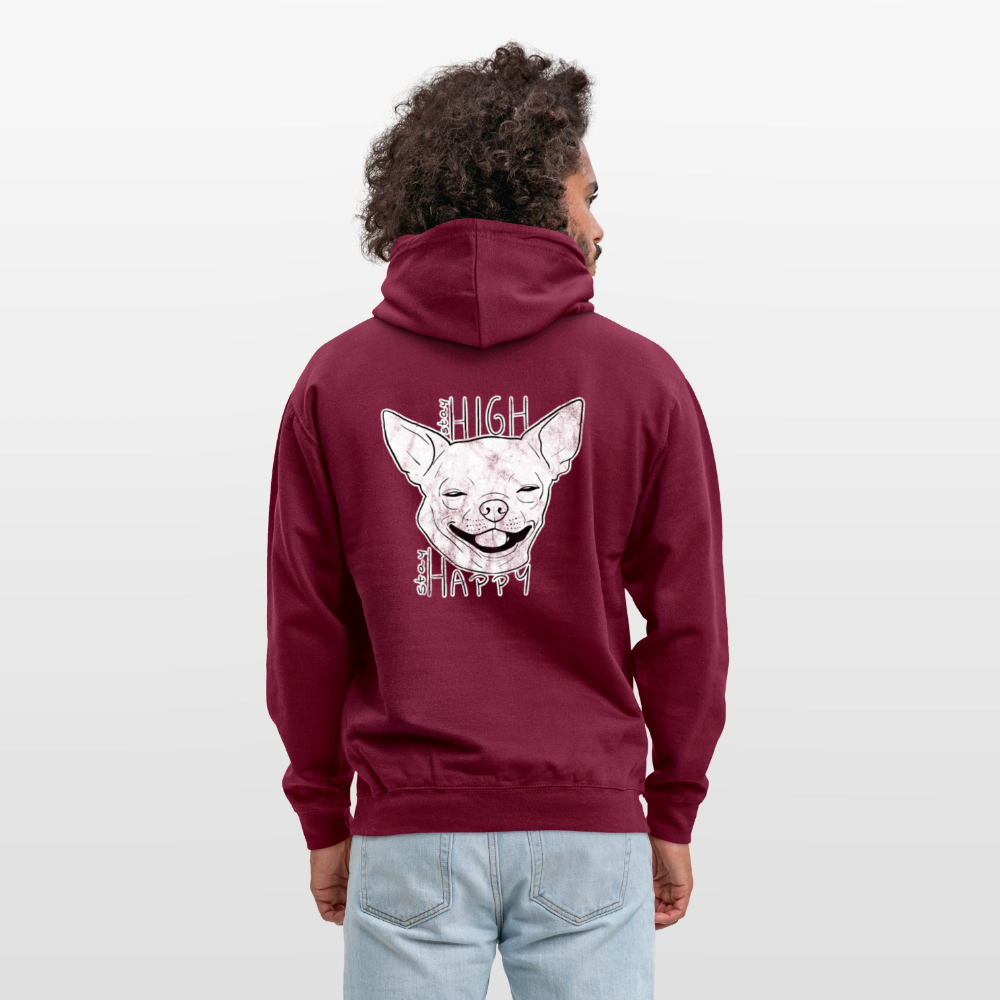 Stay high stay happy Unisex Hoodie - bordeaux