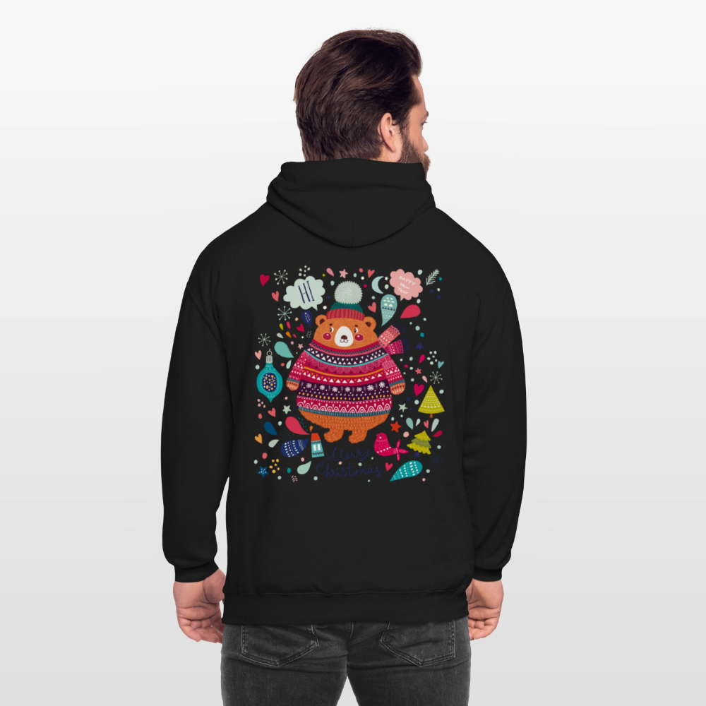 Christmas Bear Unisex Hoodie - black
