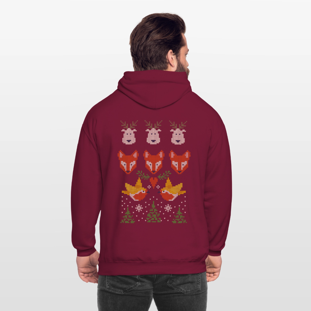 Christmas Embroidery Unisex Hoodie - bordeaux