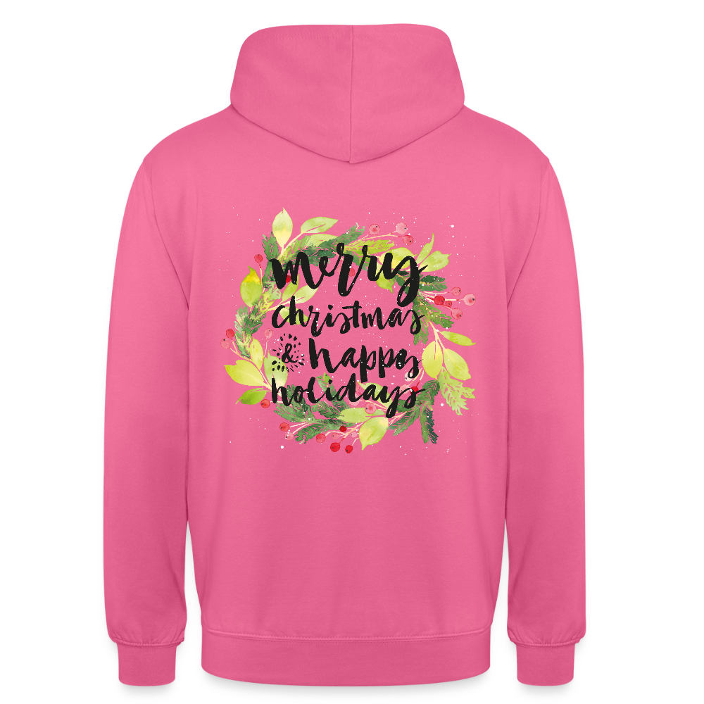 Merry christmas and happy holidays Unisex Hoodie - pink