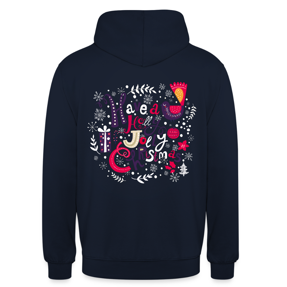 Holly Jolly Christmas Unisex Hoodie - navy