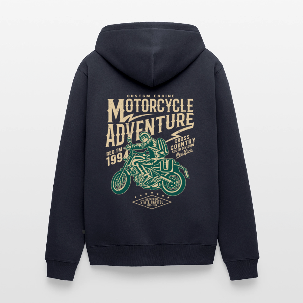 Motorcycle Adventure Men's Premium Hooded Jacket - navy