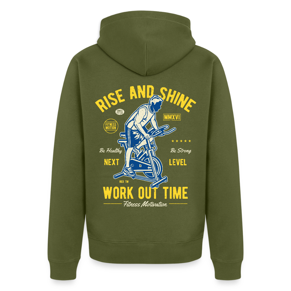 Work out time Men's Premium Hooded Jacket - khaki