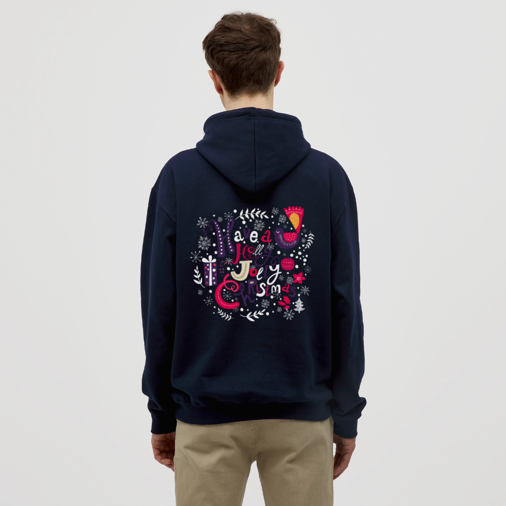Holly Jolly Christmas Unisex Hoodie - navy