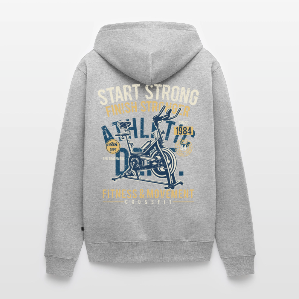 Start Strong Men's Premium Hooded Jacket - heather grey