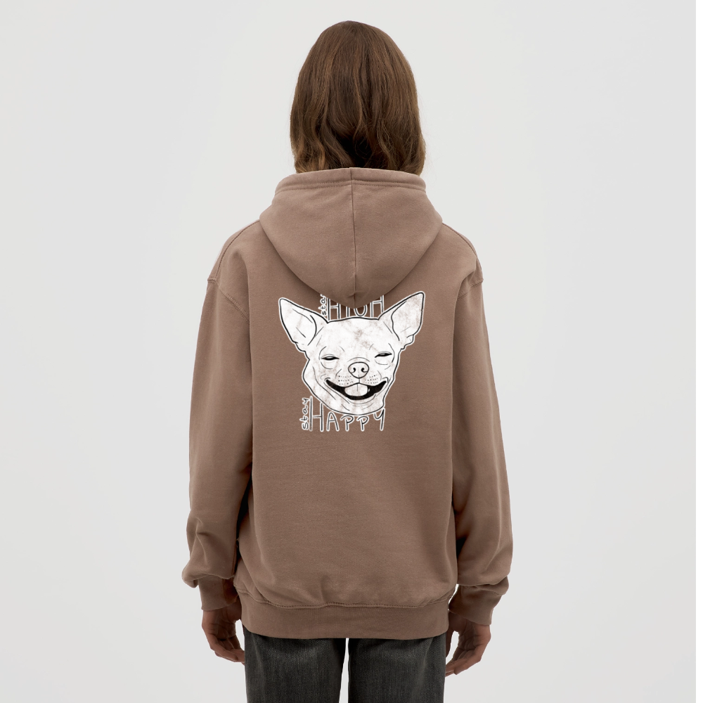 Stay high stay happy Unisex Hoodie - mocha