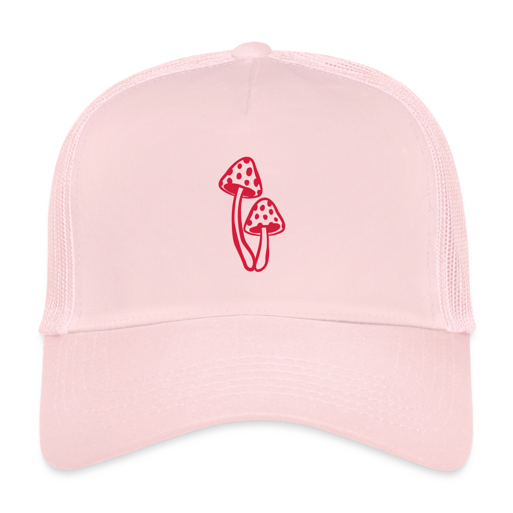 Mushrooms Trucker Cap - pale pink