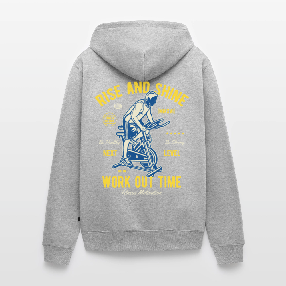 Work out time Men's Premium Hooded Jacket - heather grey