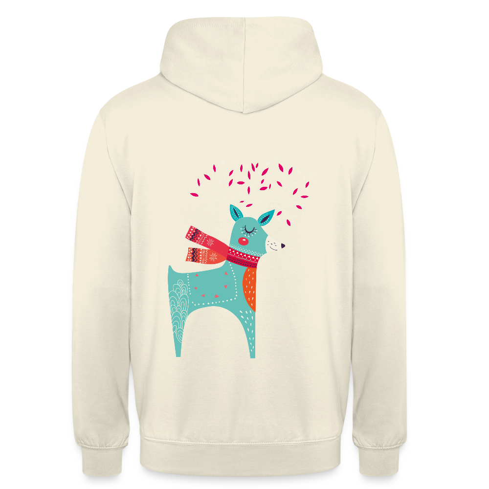 Reindeer Unisex Hoodie - vanilla