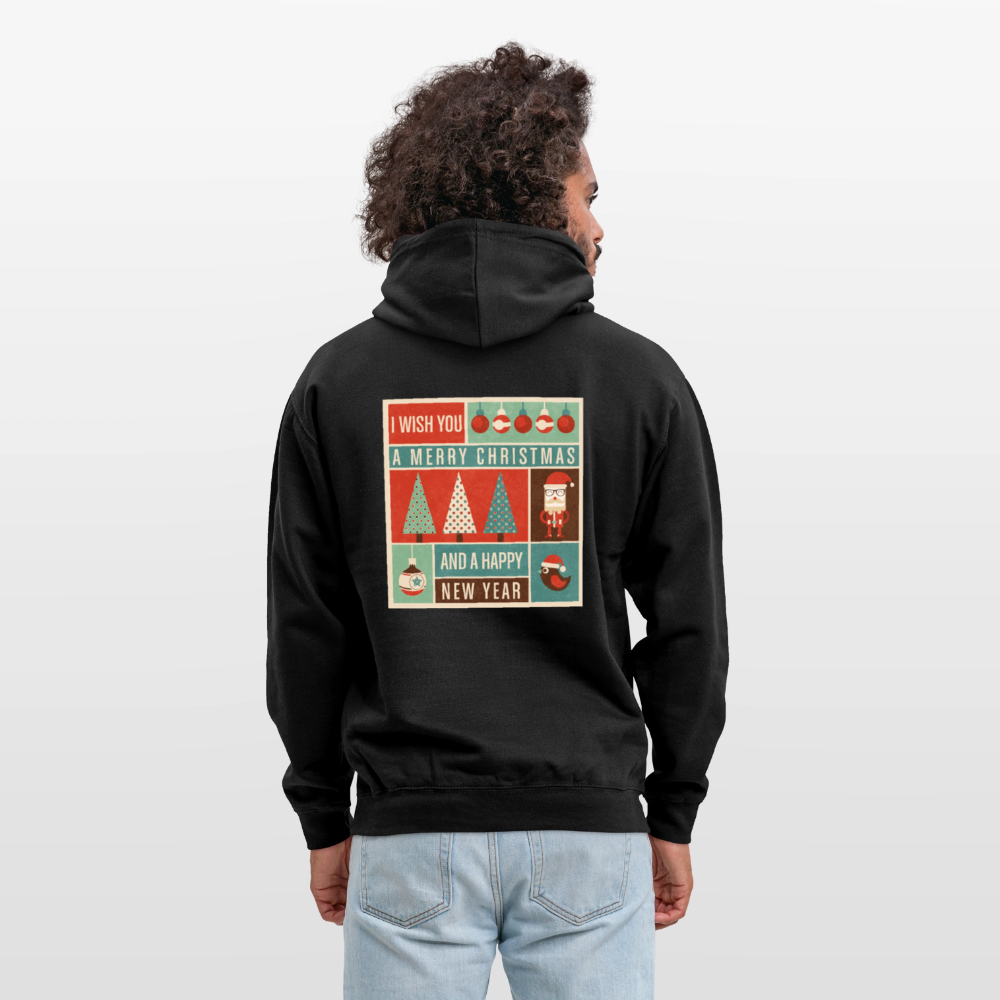 Merry Christmas & happy New Year Unisex Hoodie - black