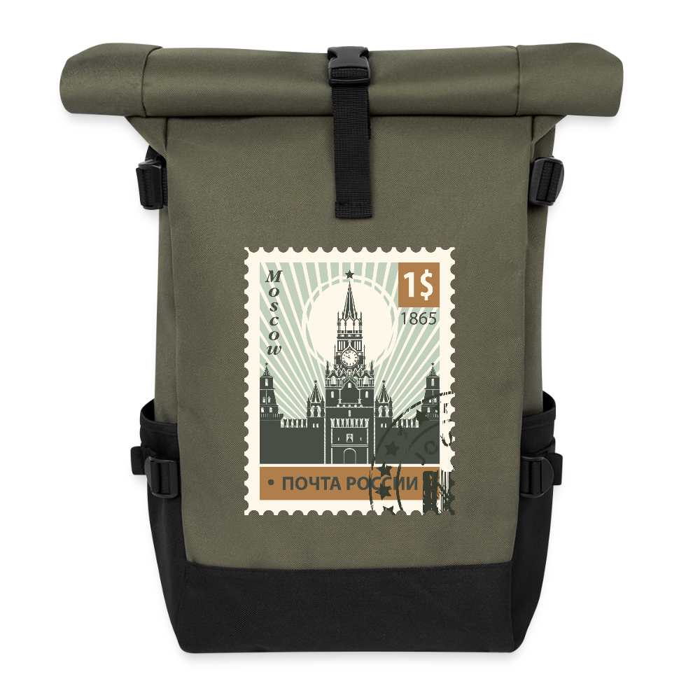 Moscow Roll Top Backpack - olive/black