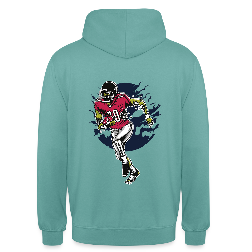 Zombie footballer Unisex Hoodie - pastel turquoise