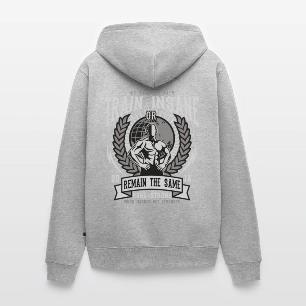 Train Insane Men's Premium Hooded Jacket - heather grey