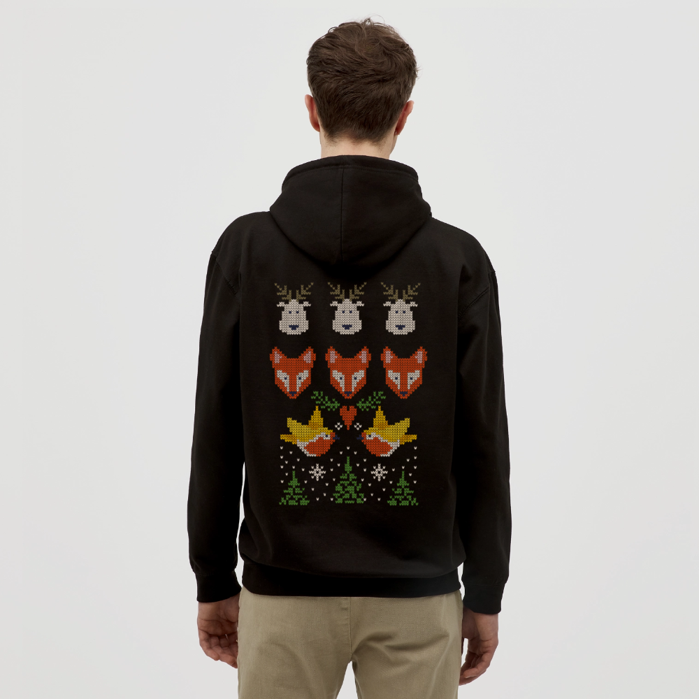 Christmas Embroidery Unisex Hoodie - black