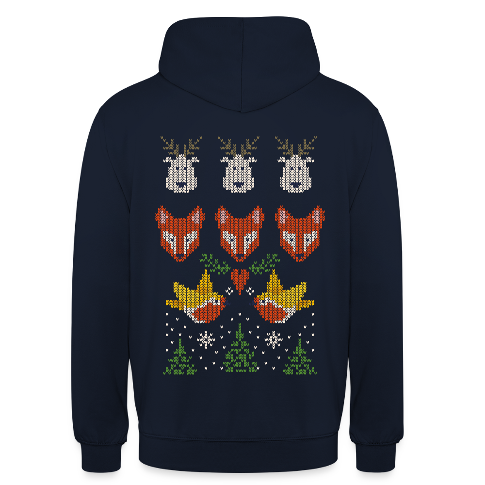 Christmas Embroidery Unisex Hoodie - navy