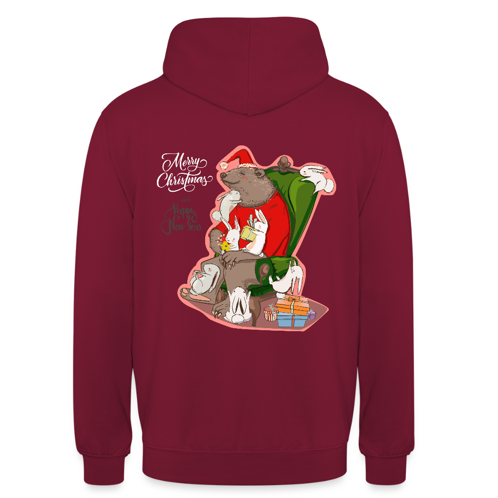 Christmas Bear Unisex Hoodie - bordeaux