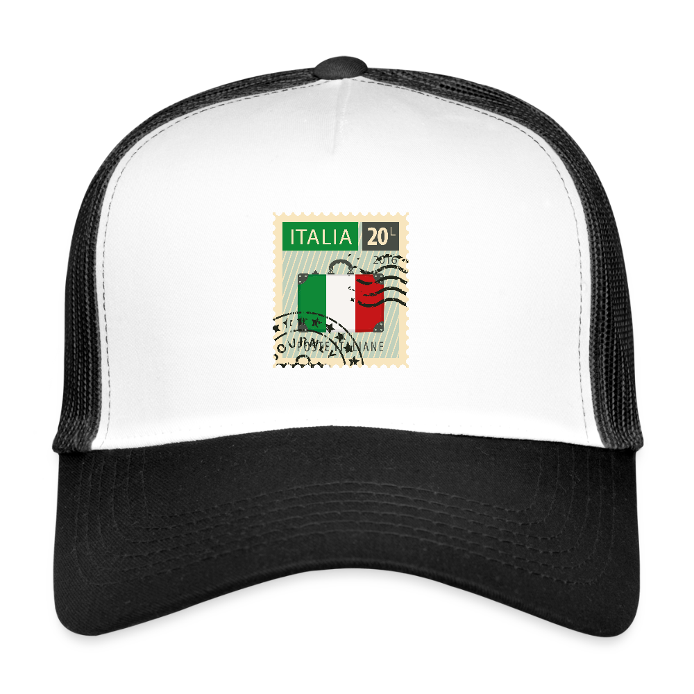 ITALIA Stamp Trucker Cap - white/black
