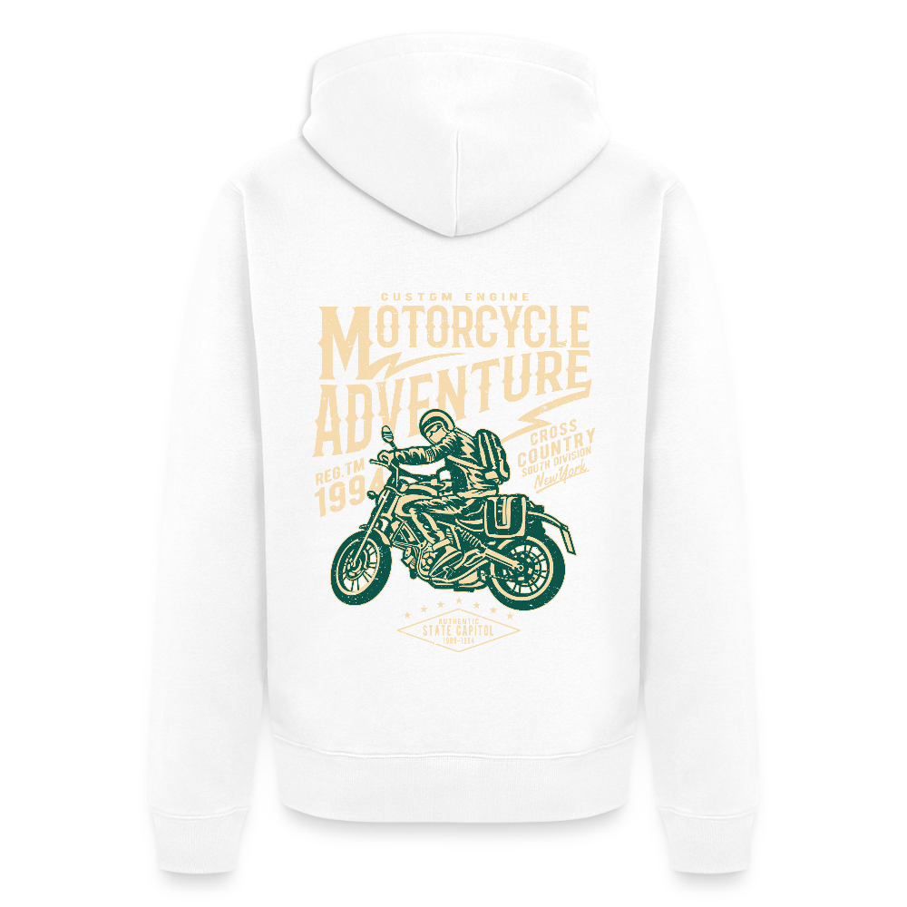 Motorcycle Adventure Men's Premium Hooded Jacket - white