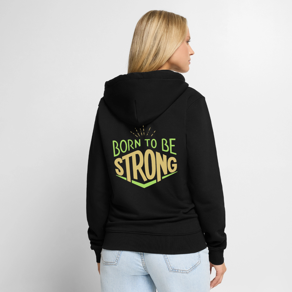 BORN TO BE STRONG Men's Premium Hooded Jacket - black