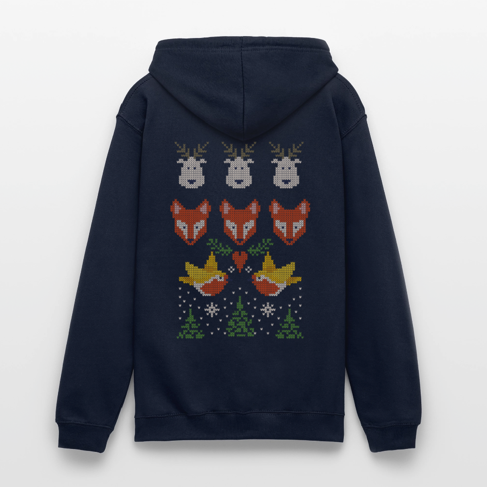 Christmas Embroidery Unisex Hoodie - navy