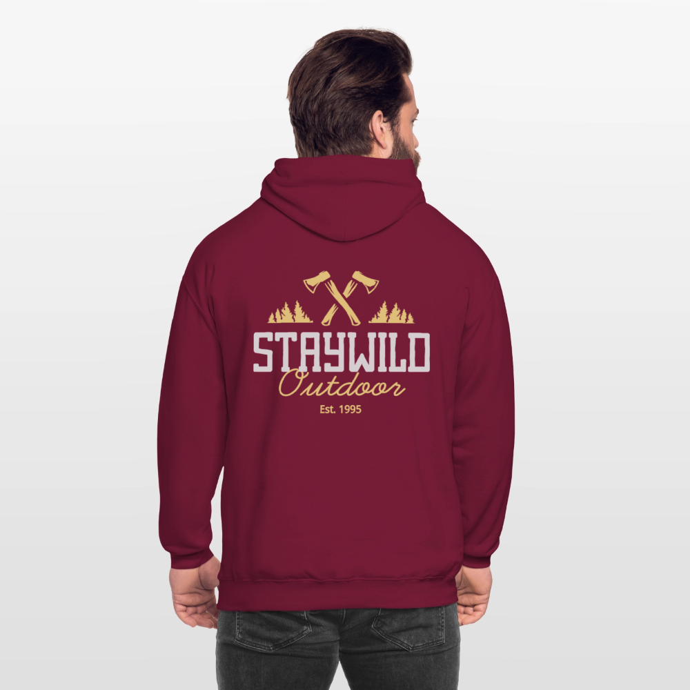 Sign Stay Wild Outdoors Unisex Hoodie - bordeaux