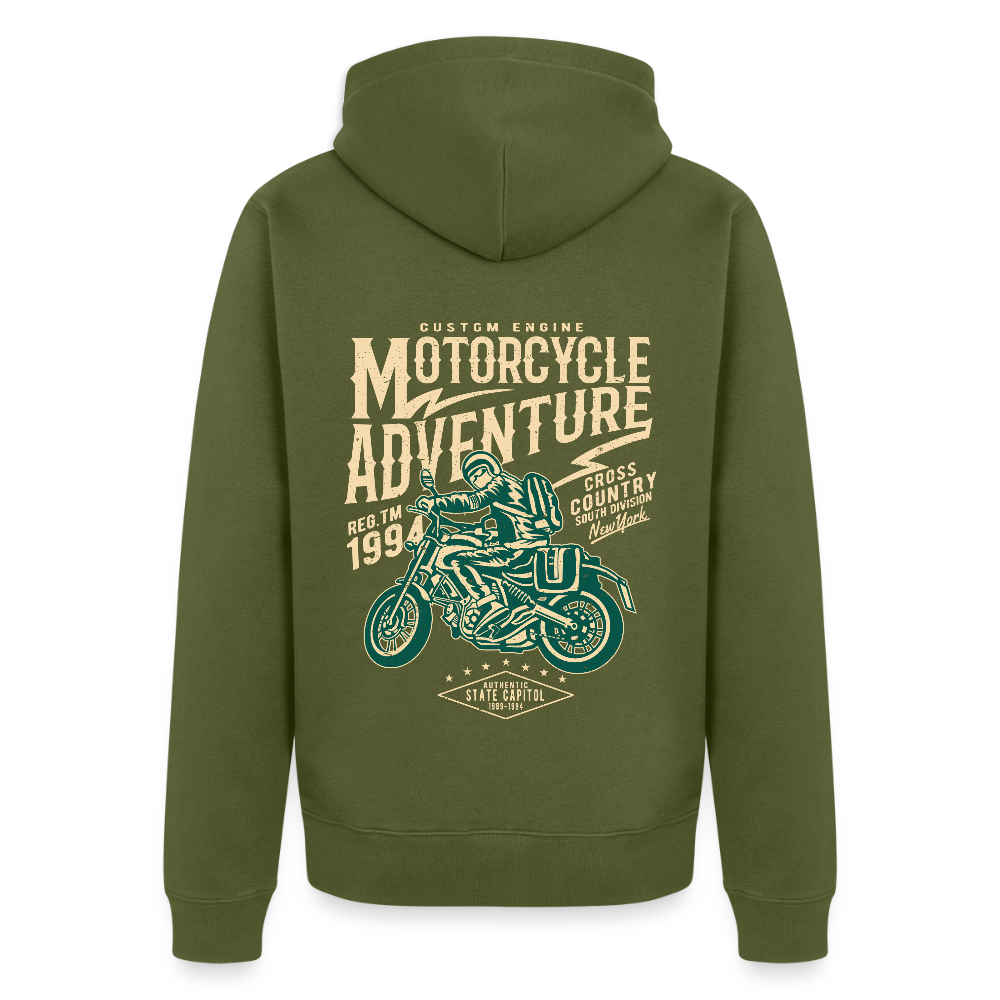 Motorcycle Adventure Men's Premium Hooded Jacket - khaki