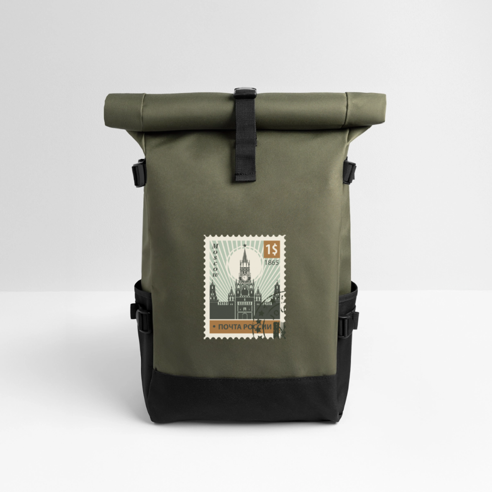 Moscow Roll Top Backpack - olive/black