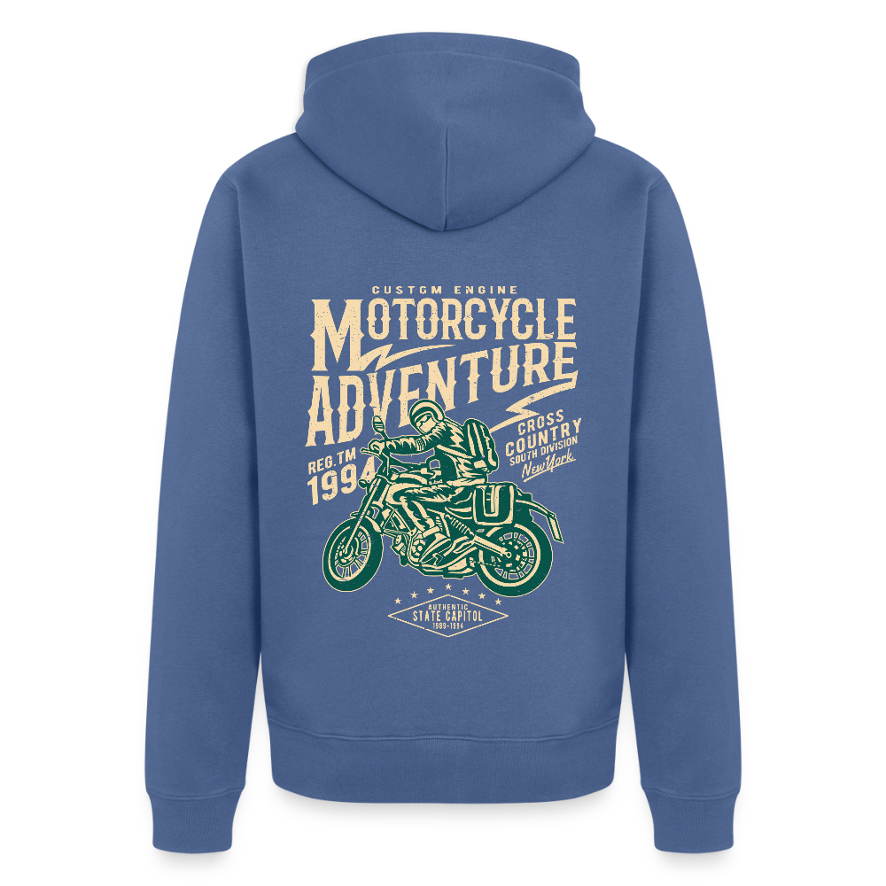 Motorcycle Adventure Men's Premium Hooded Jacket - stone blue
