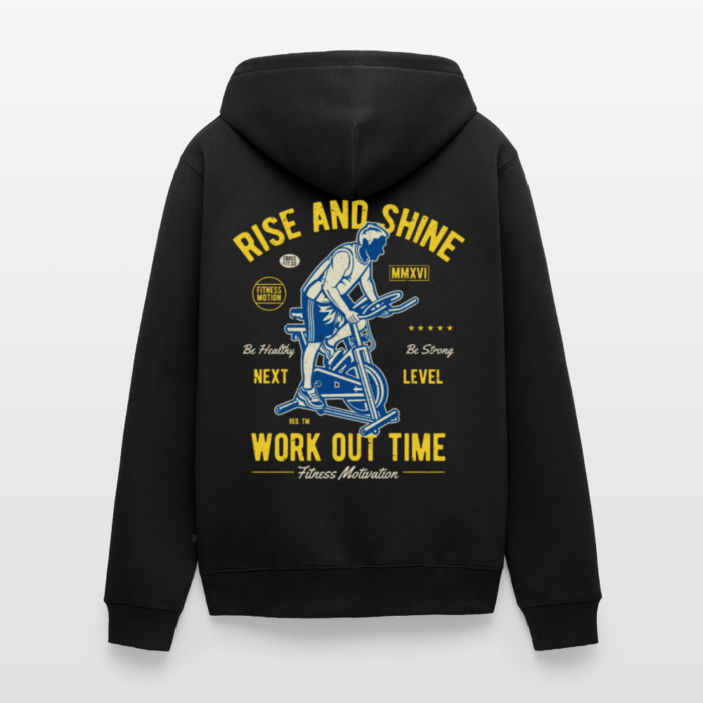 Work out time Men's Premium Hooded Jacket - black