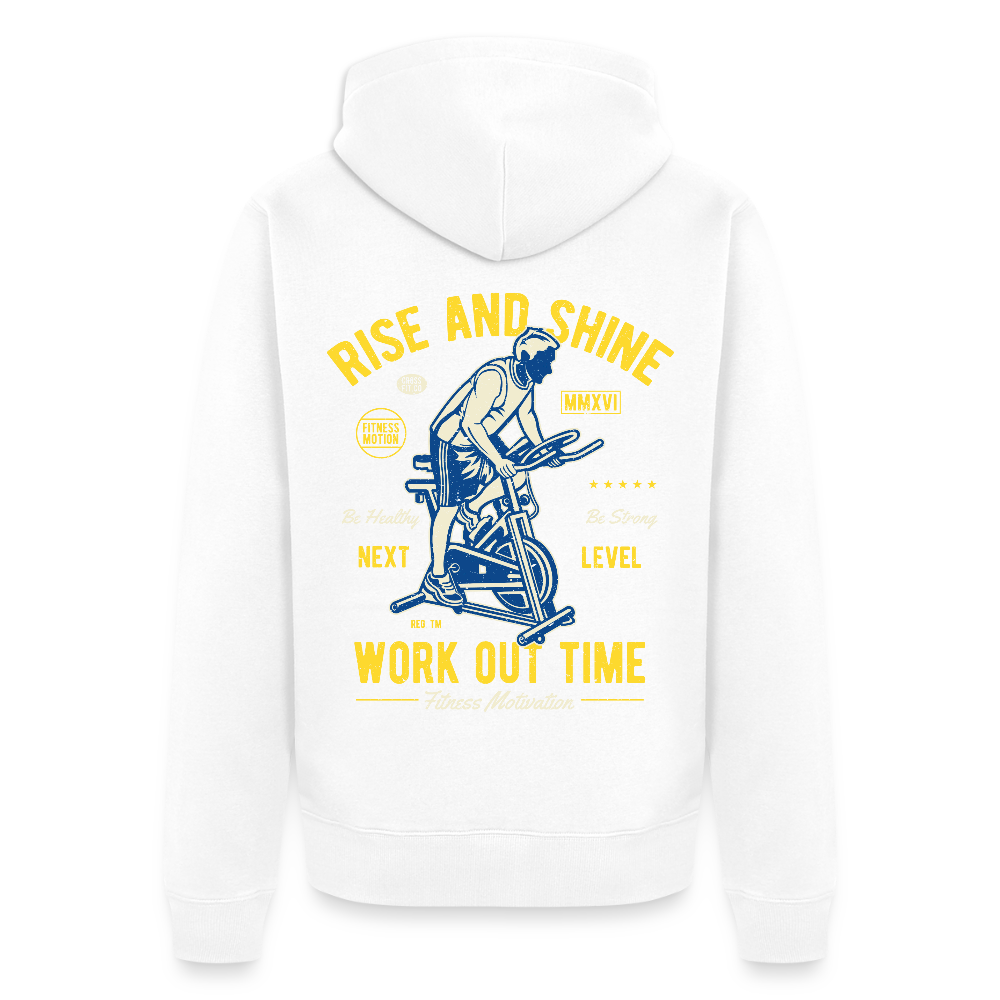 Work out time Men's Premium Hooded Jacket - white