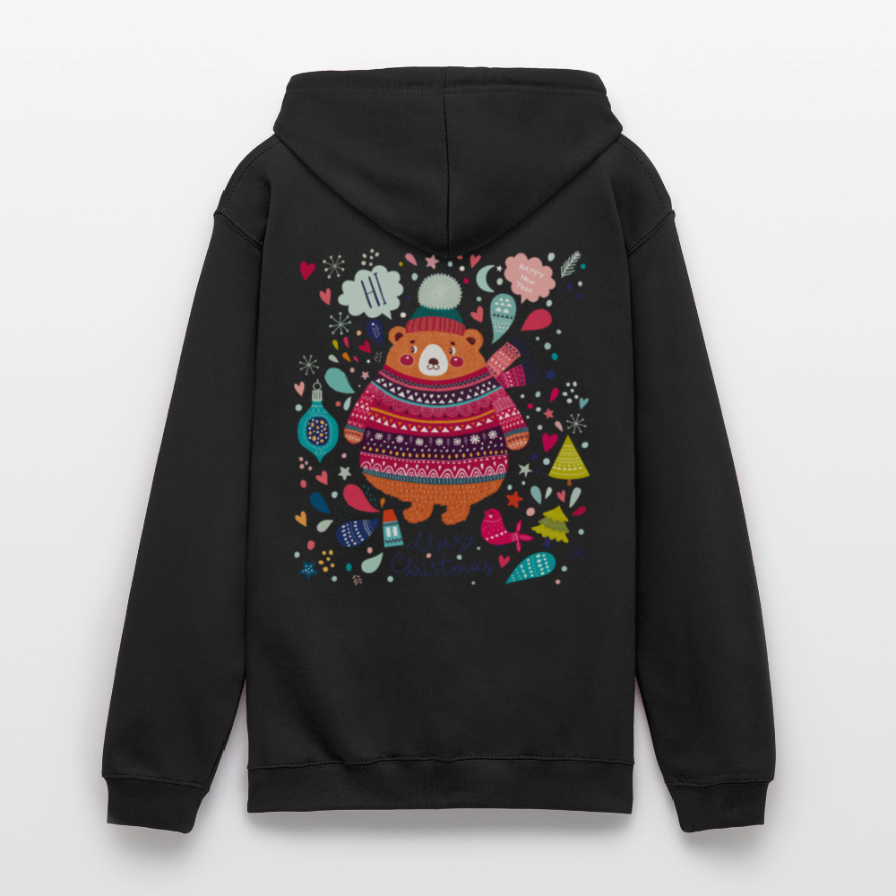 Christmas Bear Unisex Hoodie - black