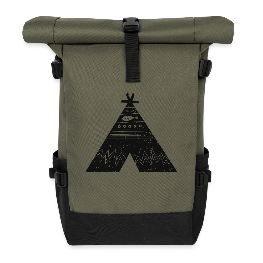 Tipi Roll Top Backpack - olive/black