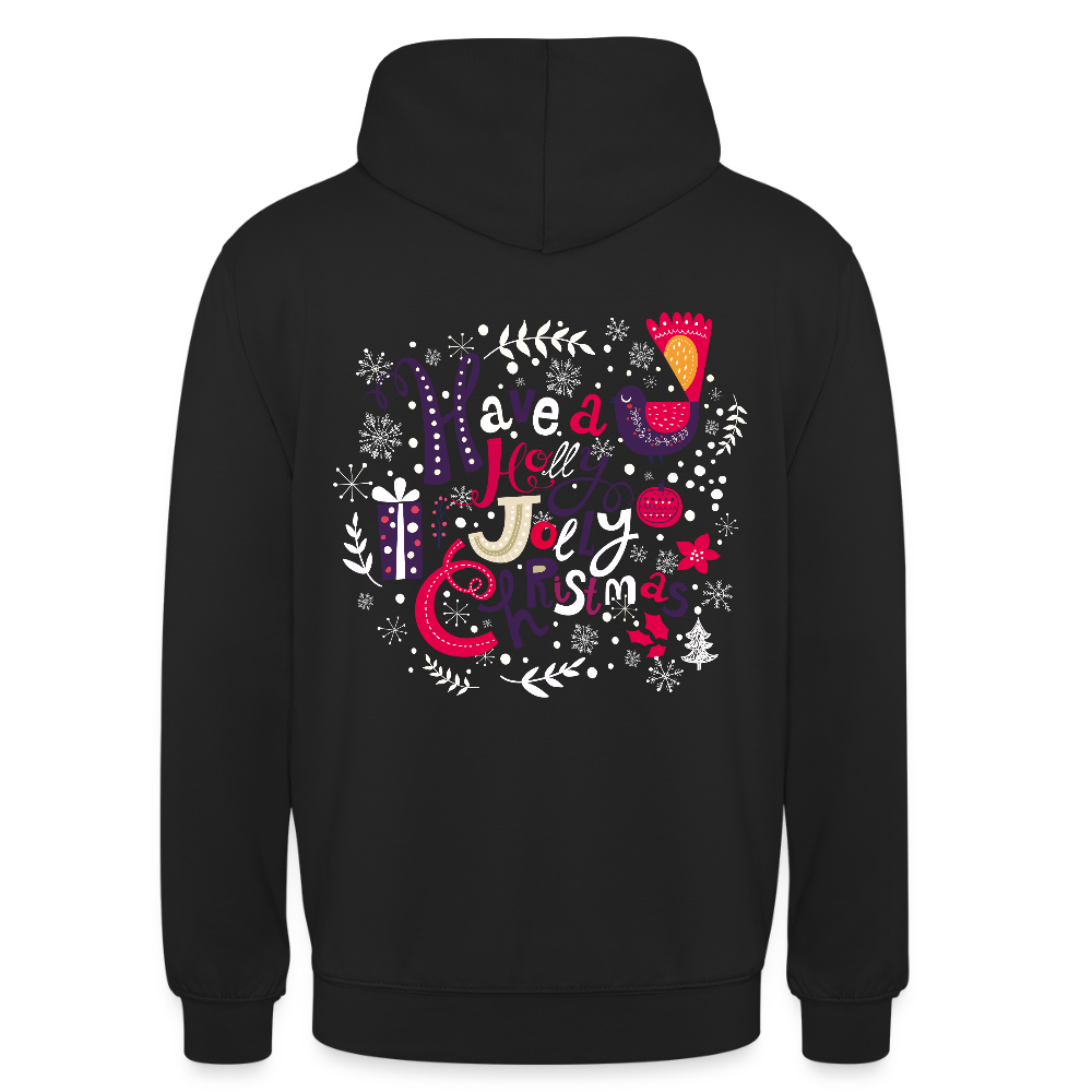 Holly Jolly Christmas Unisex Hoodie - black