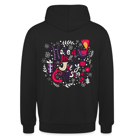 Holly Jolly Christmas Unisex Hoodie - black
