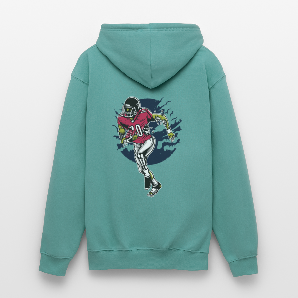 Zombie footballer Unisex Hoodie - pastel turquoise