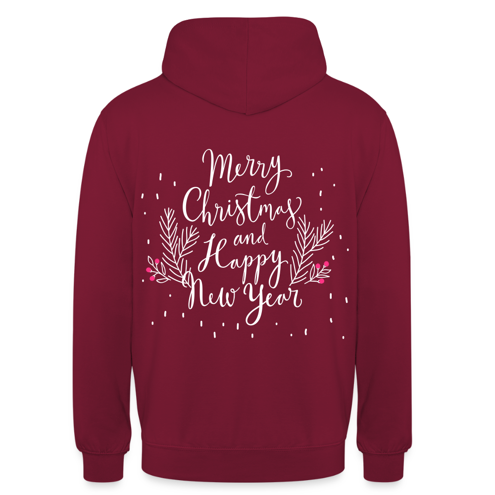 Merry Christmas Unisex Hoodie - bordeaux